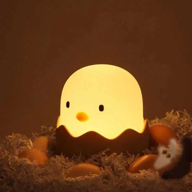 Eggshell Chicken Night Light Cartoon LED Light Bedroom Children Touch Adjustable Light Rechargeable Warm Light Atmosphere Light M251118