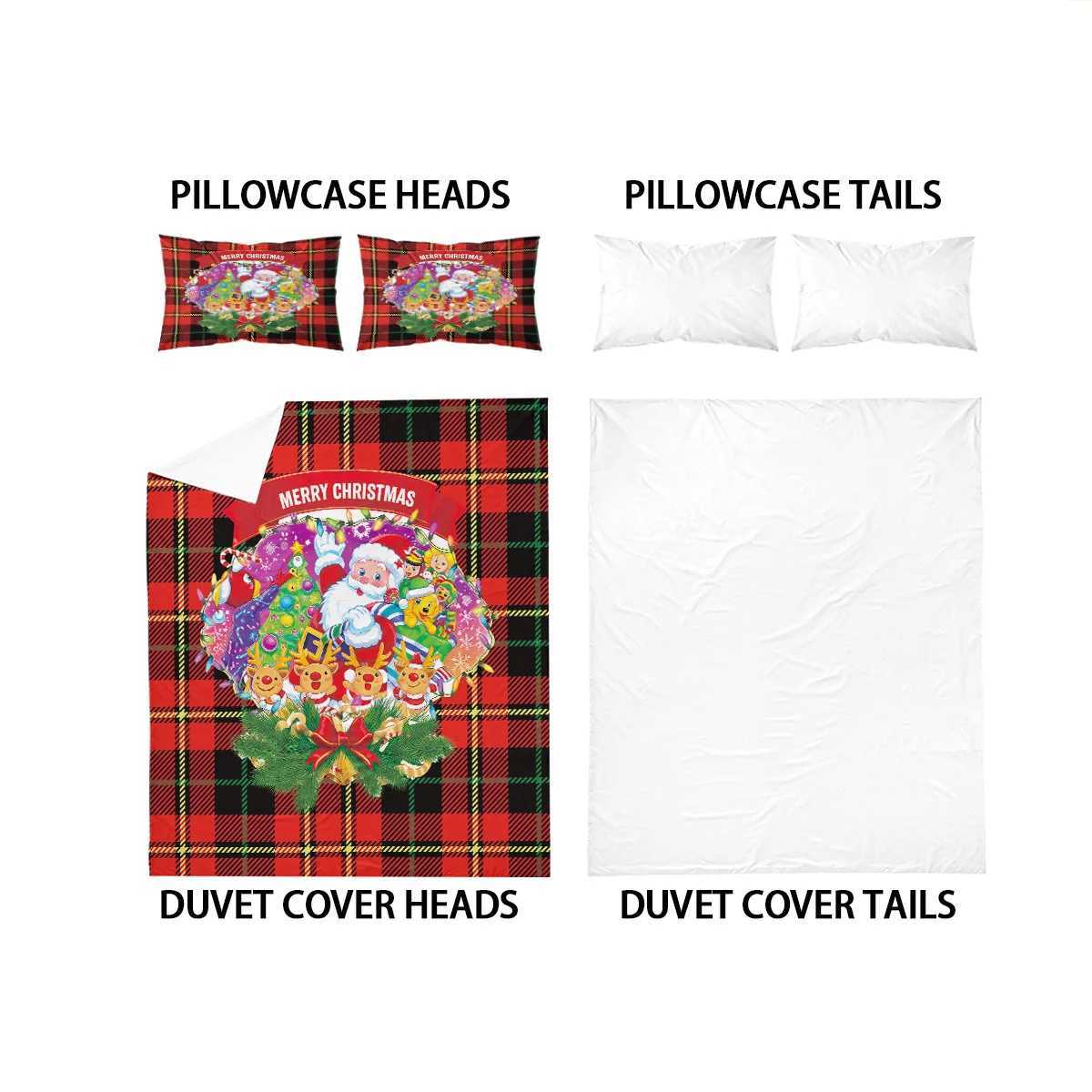 3pcs Santa Claus Print Coreless Bedding Set Soft Comfortable Dormitory Bedroom Holiday Decoration Multiple Size Machine WashableM251118