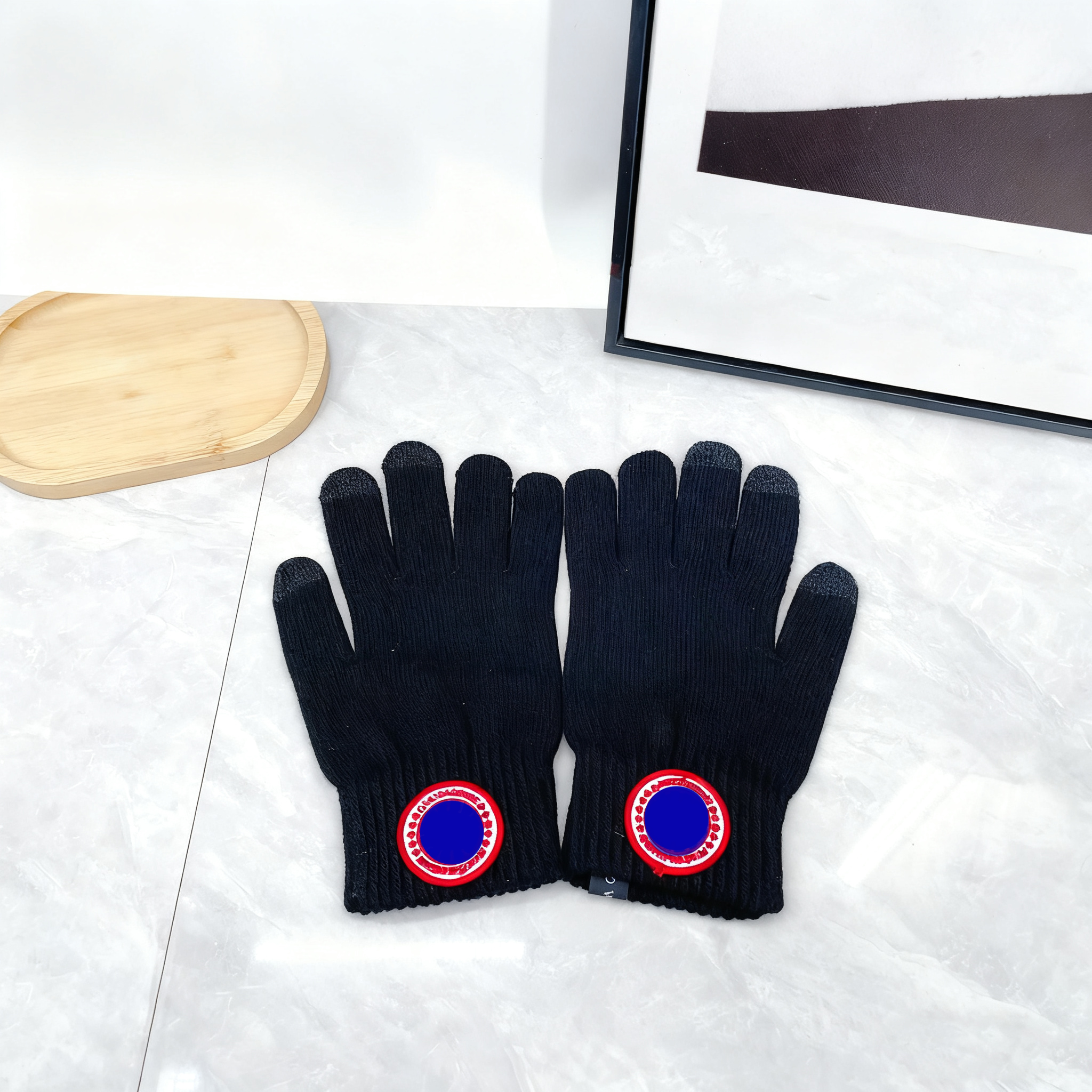 Five Fingers Gloves Luxury Unisex Designer Five Finger Wool Gloves - Warm Solid Color Winter Accessories Winter Warm Gloves