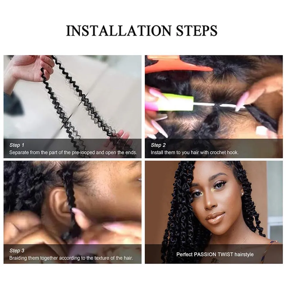 18Inch 2024 Kinky Curly Synthetic Senegalese Soft Fluffy Twists Ombre Brown Braiding Hair Extensions 22 Pieces Afro Curl Water Wave Twist For Black Wo