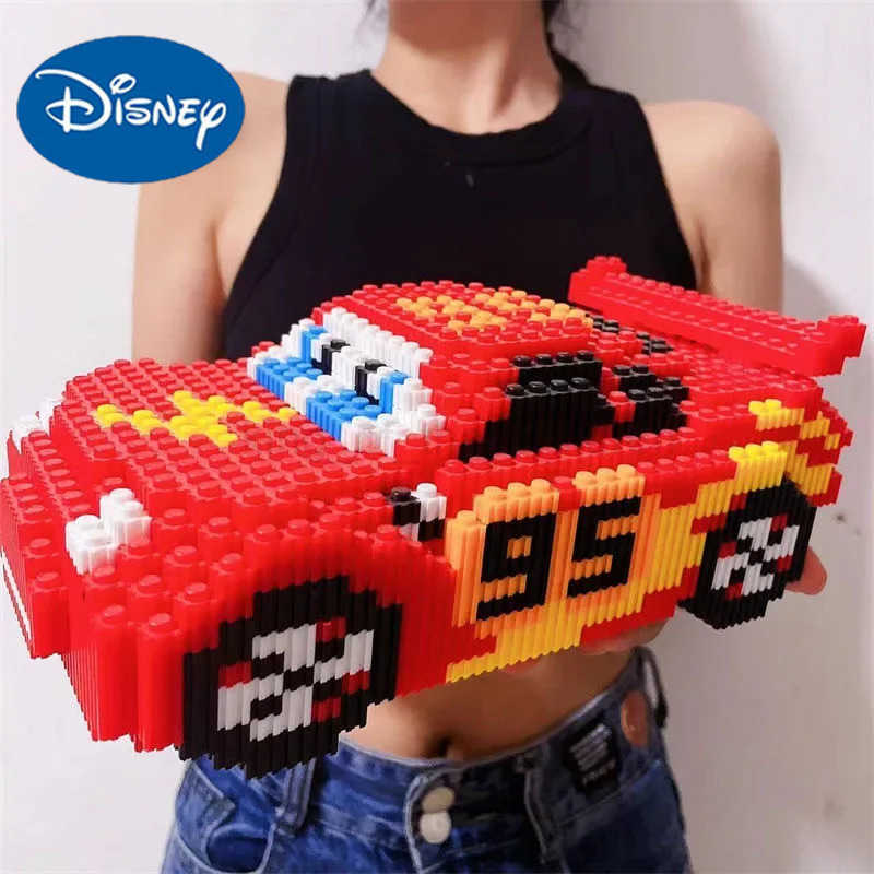 Disney Cartoon Pixar Cars 3 Diamond Building Blocks Lightning Mcqueen Cute Diy Model Connection Mini Bricks Car Blocks Toys Gift W20250418