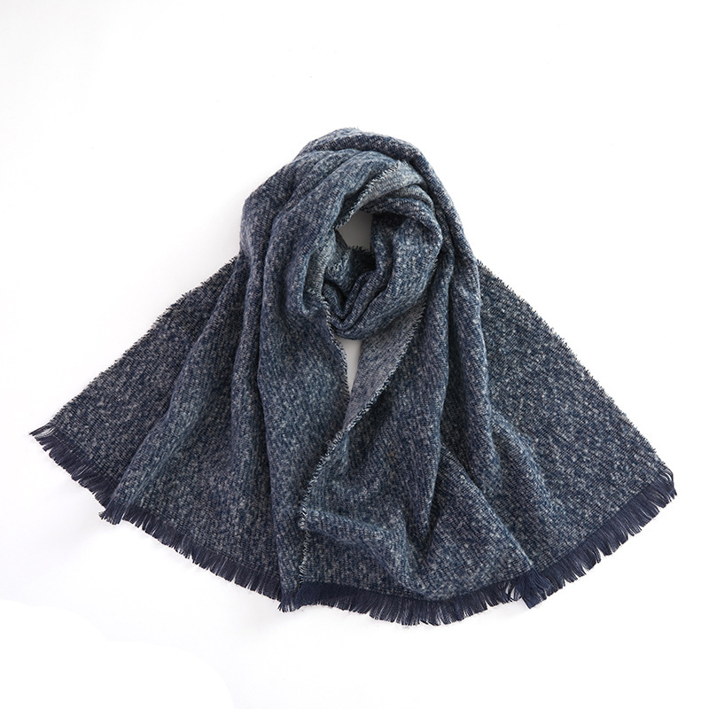 K432 Specially supply the new European and American cashmere thickened circle yarn men and women's scarf autumn and winter all-match single color