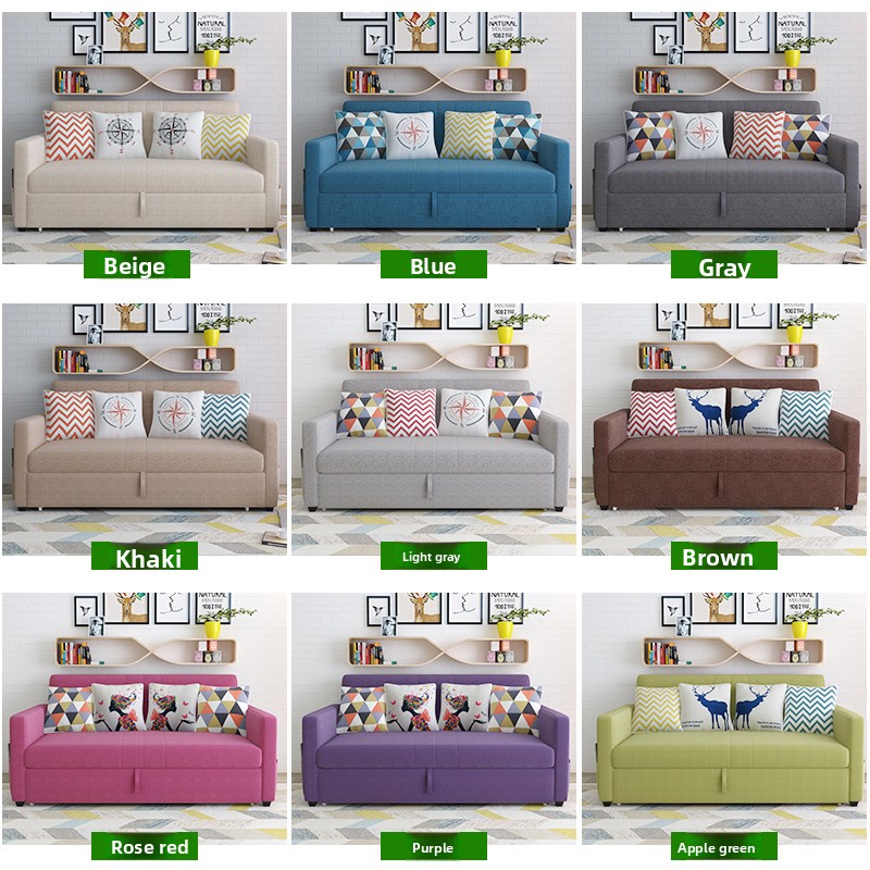 Extendable Sofa Bed for Small Spaces, Multi-Functional Convertible Couch with Side Pockets, Various Color Options, Space-Saving & Practical Living Roo