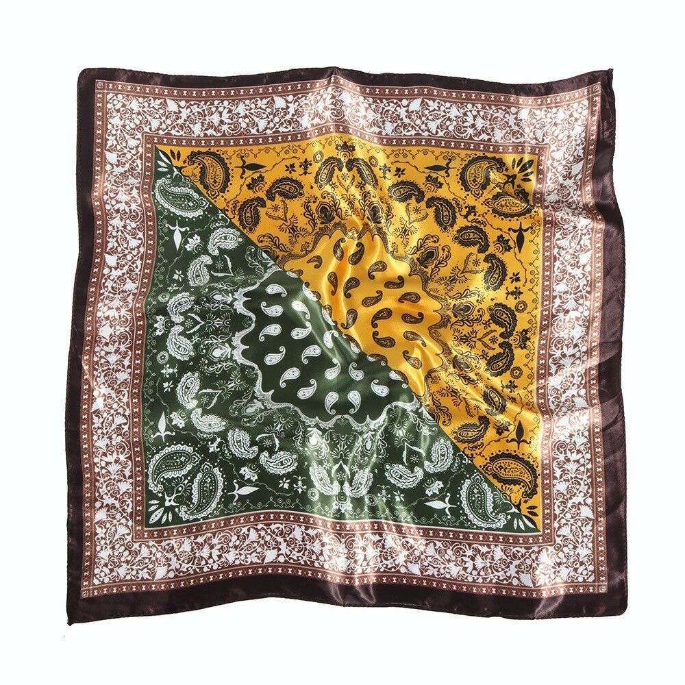 DHcollections 60x60cm Polyester Square Scarf Floral Print Fashion Neckwear for Women Office Elegant Casual Accessory Multiple Colors