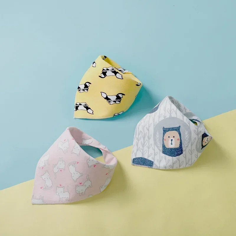 Cotton triangle Bandana bib baby Babador feeding smoke Burp clothes cartoon Saliva towels food accessories supplies 250414z