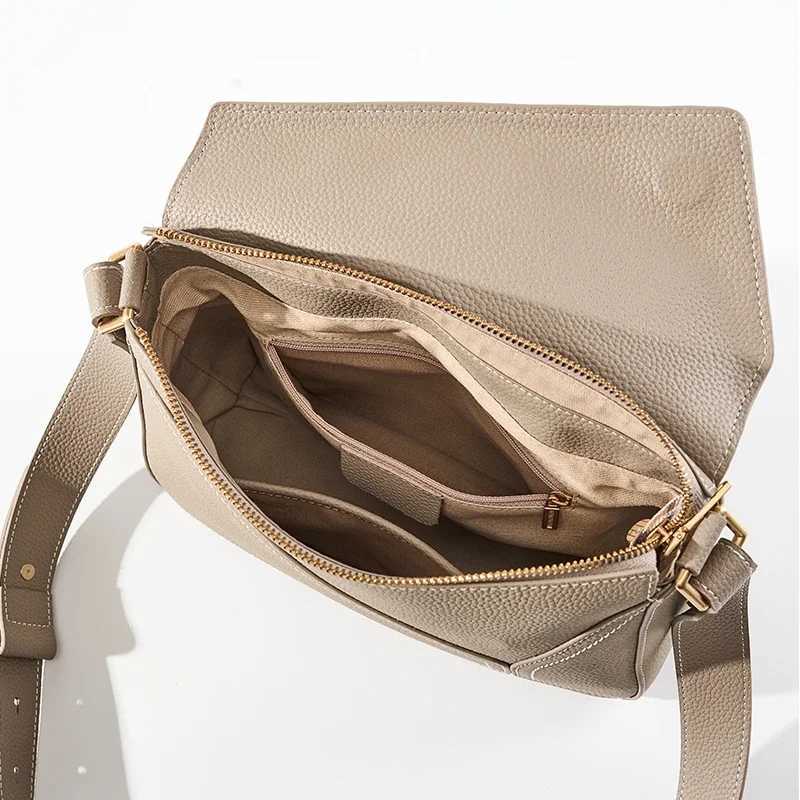 New Cowhide Womens Shoulder Bag Fashion Luxury Geometric Design Women Crossbody Bag Genuine Leather Popular Female HandbagsW251118