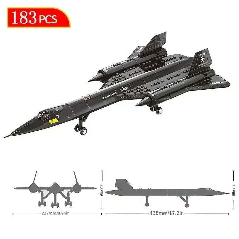183pcs/set New Blackbird Reconnaissance Airplane ModelFighter Assembling Building Block Toy Children Block Toys Gift C251118