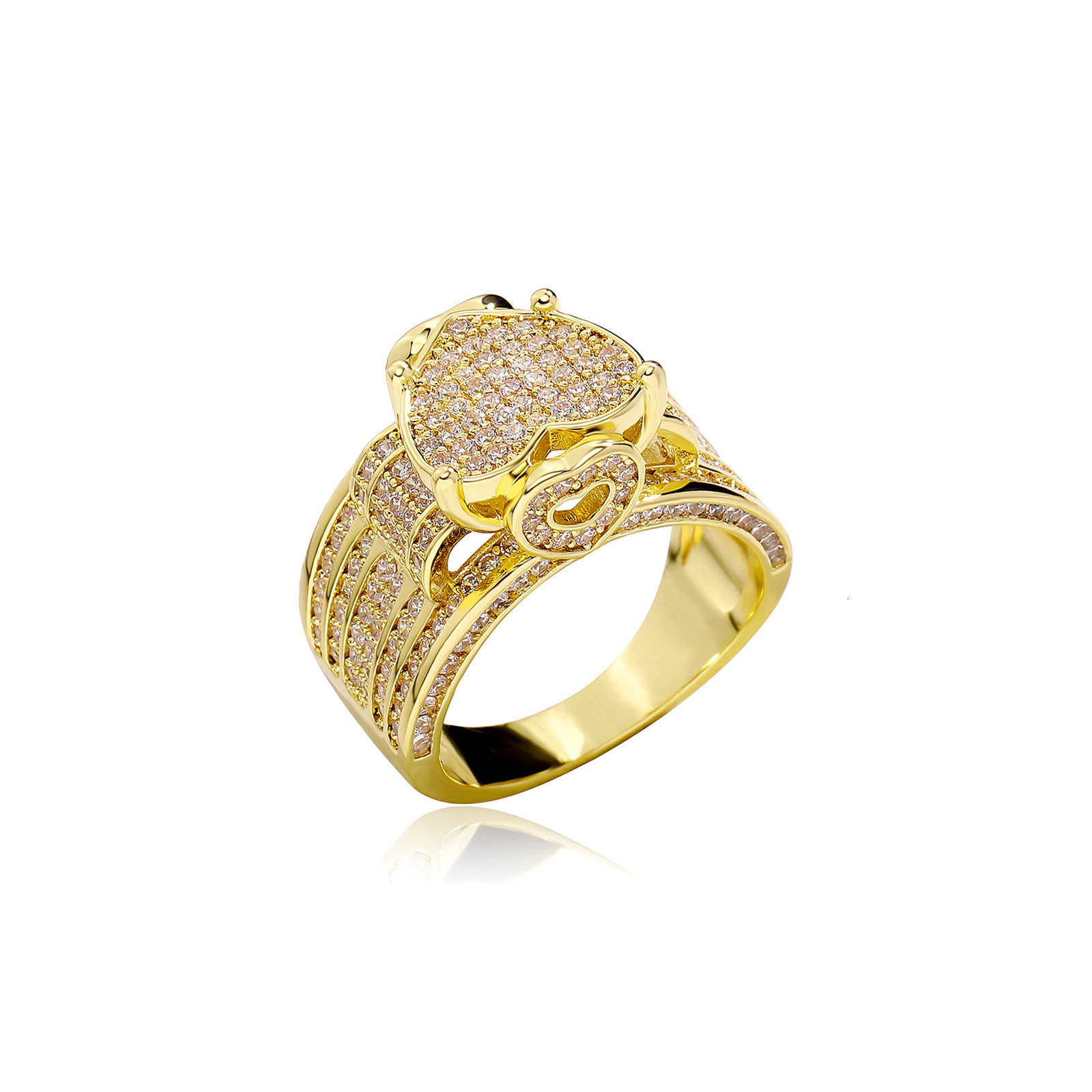 Personalized Trendy Hip Hop Love Ring for Men and Women Cuban Zircon Ring Jewelry
