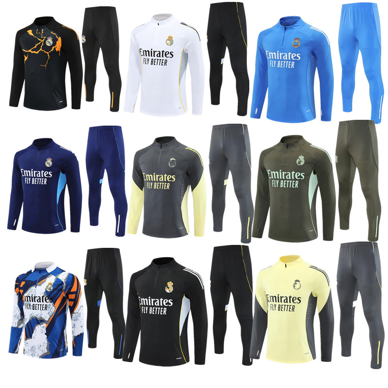 2025Reales MadriDES soccer tracksuit 25 26 Half pulled Long Sleeves football training suit jogging kits Men and kids jacket chandal futbol survetement