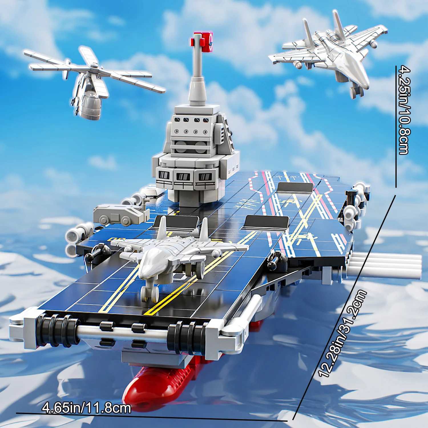 561PCS Aircraft Carrier Building Blocks Toys Model Assemble Puzzle Bricks Toy With Aircraft For Kid Adults Christmas Gifts C251118