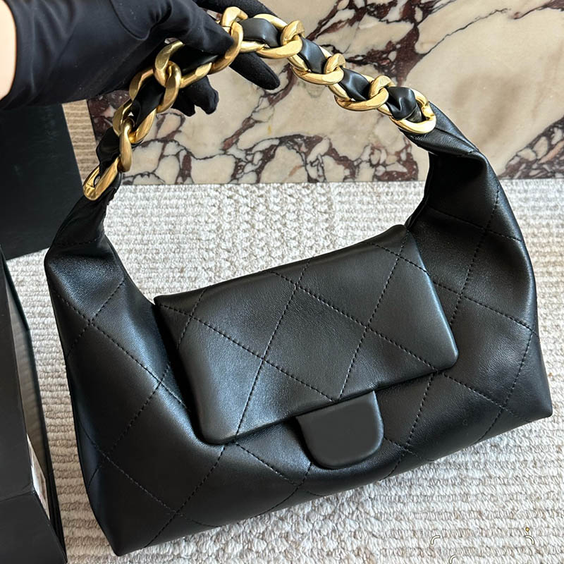 25S Thick Chain Shoulder Bag Women Designer Vintage Tote Calfskin Leather Gold Hardware Diamond Lattice Jumbo Flap Handbag Outdoor Crossbody Wallet 32cm