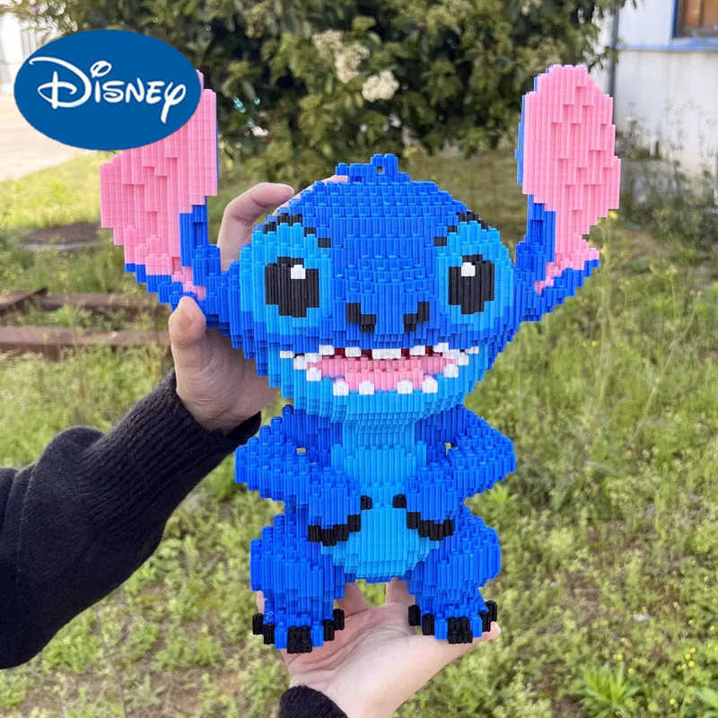 Disney 33cm Disney Lega oversized LiLo Stitch Toy Building Blocks Disney Cartoon Character Stitch building block Toys Birthday Gifts W20250418