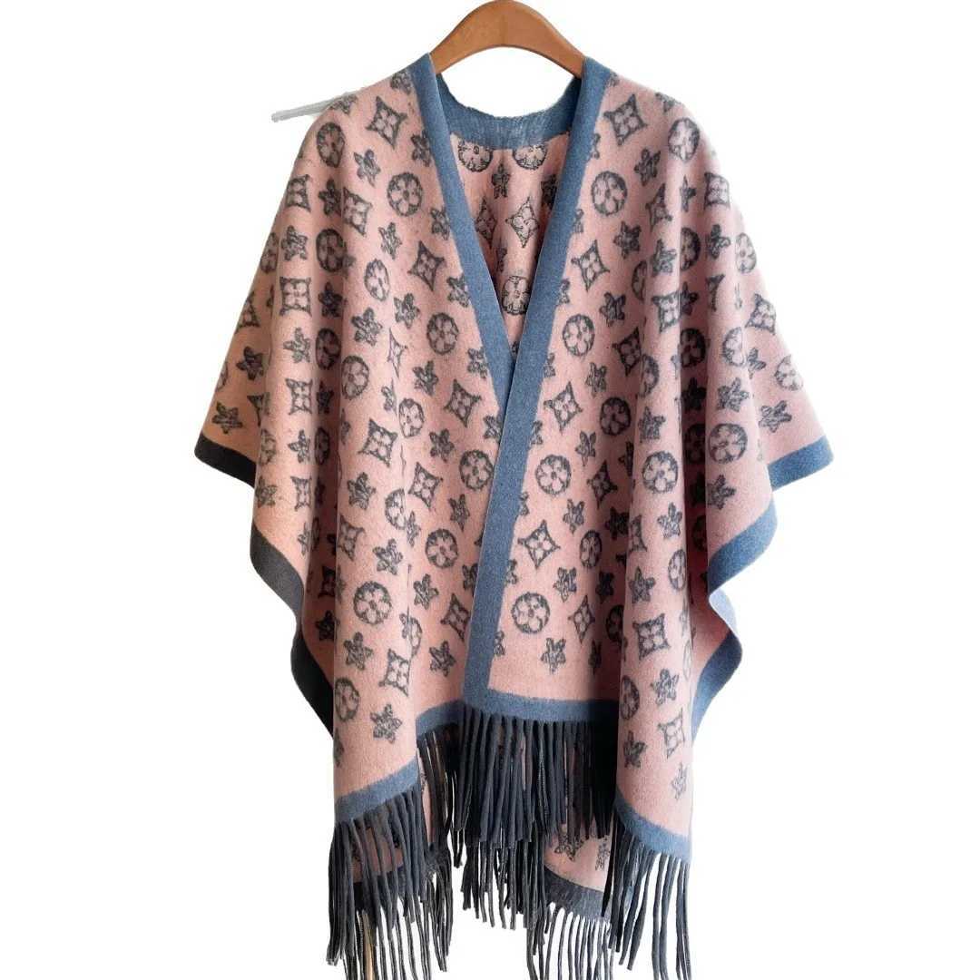 Tassel Shawl Womens Stylish Faux Cashmere Infinity Scarf Winter Warm Long Scarves Two-Sided Thick Floral Print Cozy ShawlXJ251118