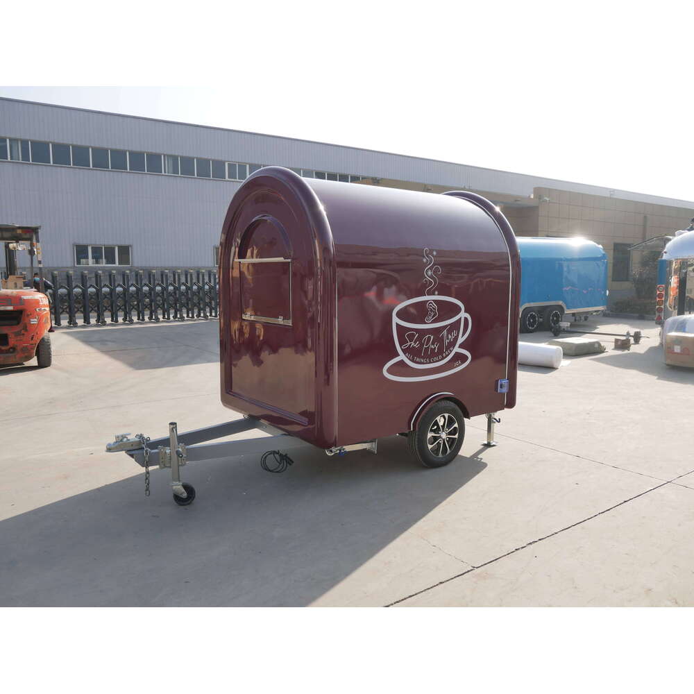 Hot Dog Round Cart Snacks Stainless Steel Food Truck Food Trailer