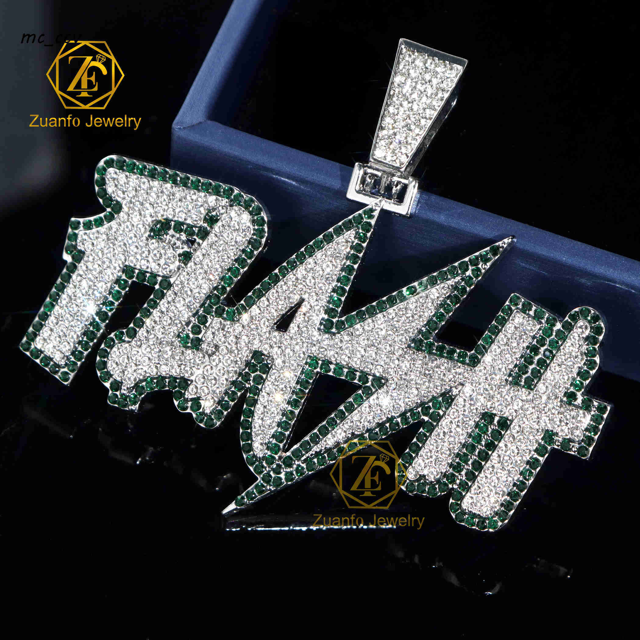 Custom Jewelry Two Tone Pendant Iced Out VVS Diamond Mossanite Letter Moissanite Pendant With GRA Certificate
