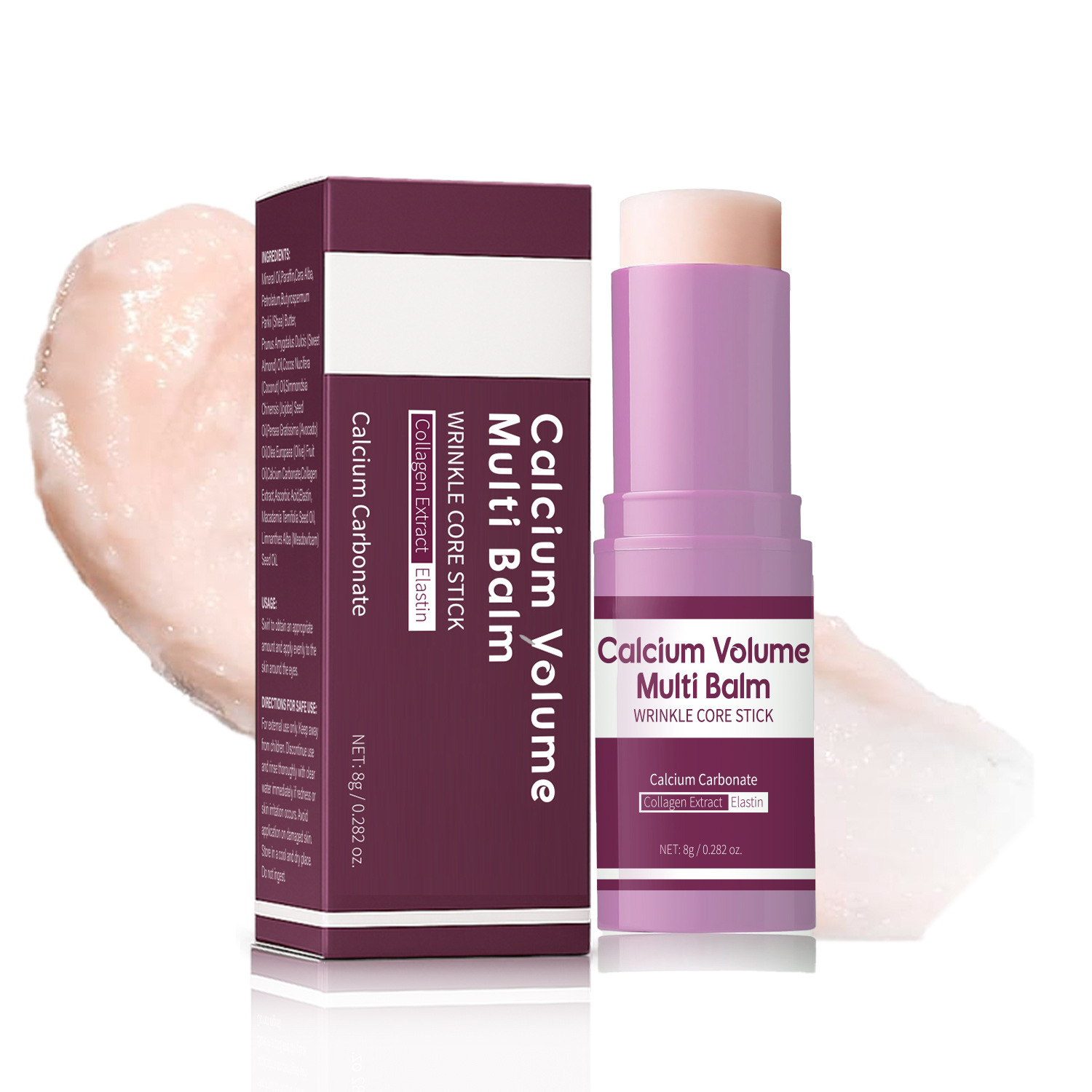 Calcium Multi Balm, Calcium Volume Multi Balm, WrinkleCore Stick, Korean Collagen Moisturing Stick, Anti-aging,Hydrating, Firming Skin, Suitable for E