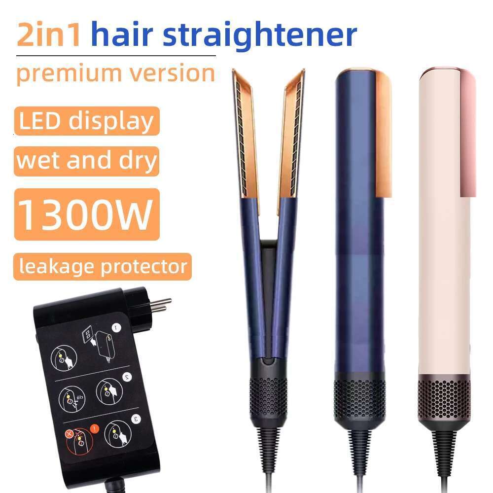 Professional 2 IN 1 Straightener Dryer Heat-Up Hair Flat Negative Ion Iron Long-Lasting Styg Tool Wet And Dry