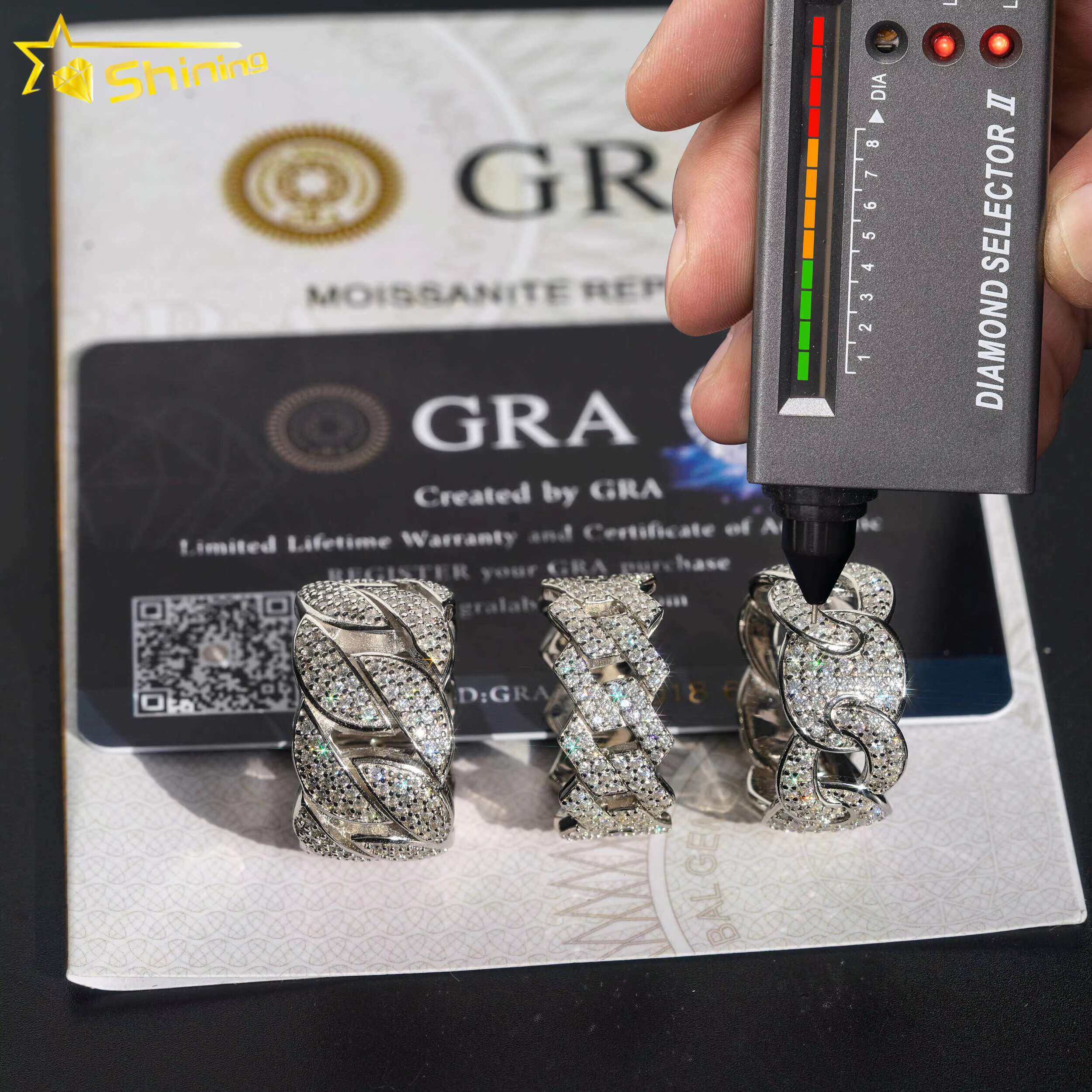 Design Sterling Sier Jewelry Vvs Moissanite Hip Hop Custom Iced Out Ring