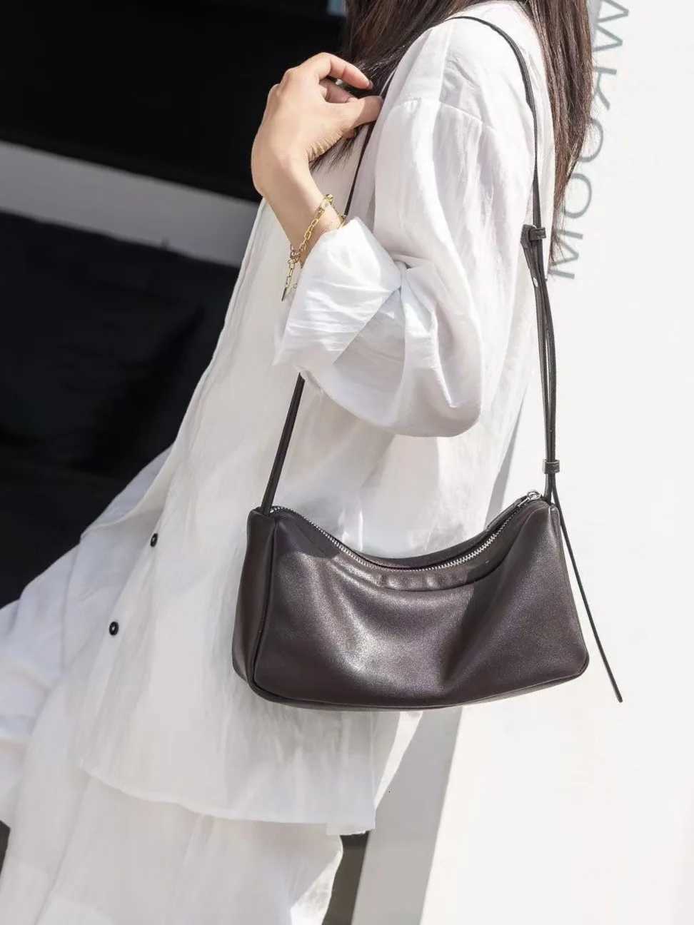 YANATARI Soft leather white bag leather bag Soft Leather minimalist Crossbody bag women female luxury Fashion handbagW251118