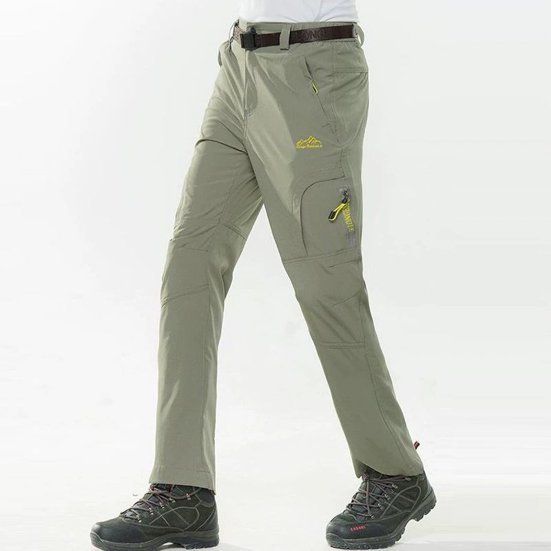 Fashion Summer Quick Dry Hiking Pants Men Stretch Waterproof Tactical Pants Zipper Pockets Thin Trousers Lightweight Fishing Pants 5XL Bottoms Asian S