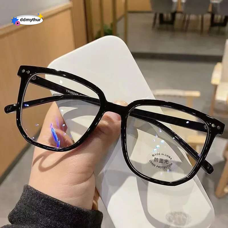 Light Frame Anti Blue Glasses Transparent Black Optical Glasse Women Men Square Eyewear Blocking eyeglasse Spectacle Eyeglasses ddmythur