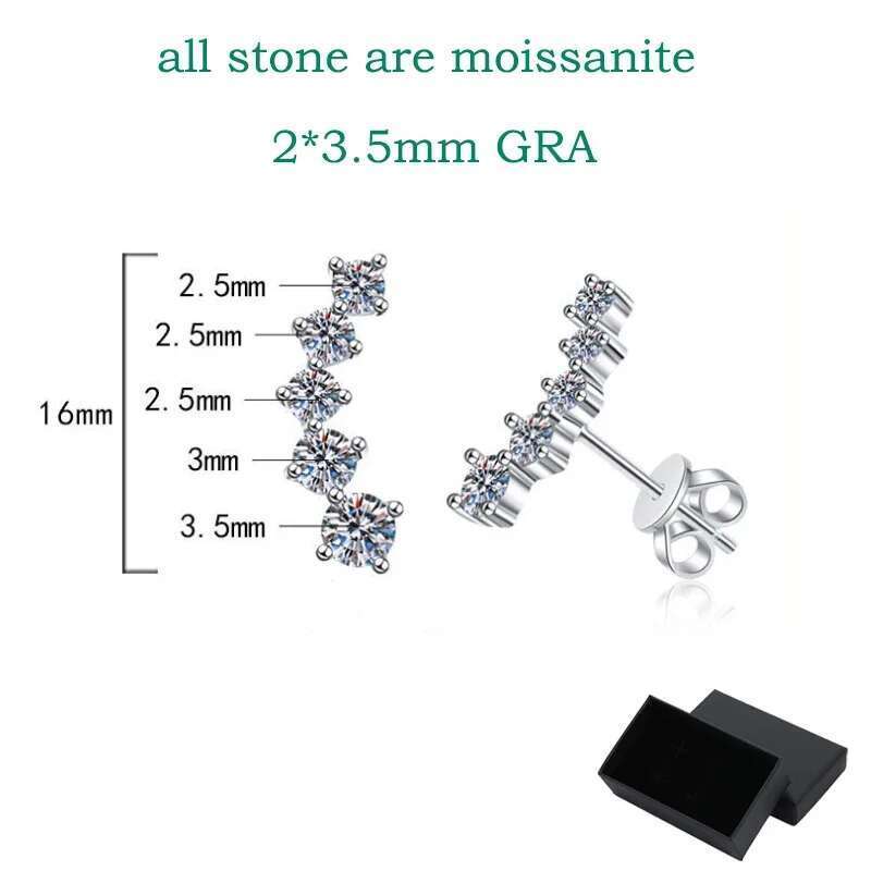 Smyoue 1.16cttw Gradient Gem Full Moissanite Stud for Women Sparkg Party Jewelry Earrings Sterg Sier GRA
