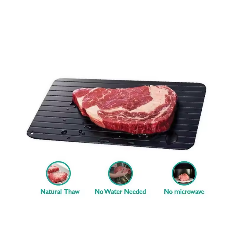 Aluminum Alloy Fast Tray Quick Thawing Cold Steak Fish Fruit Meat Food Defrosting Board Household Kitchen Tools