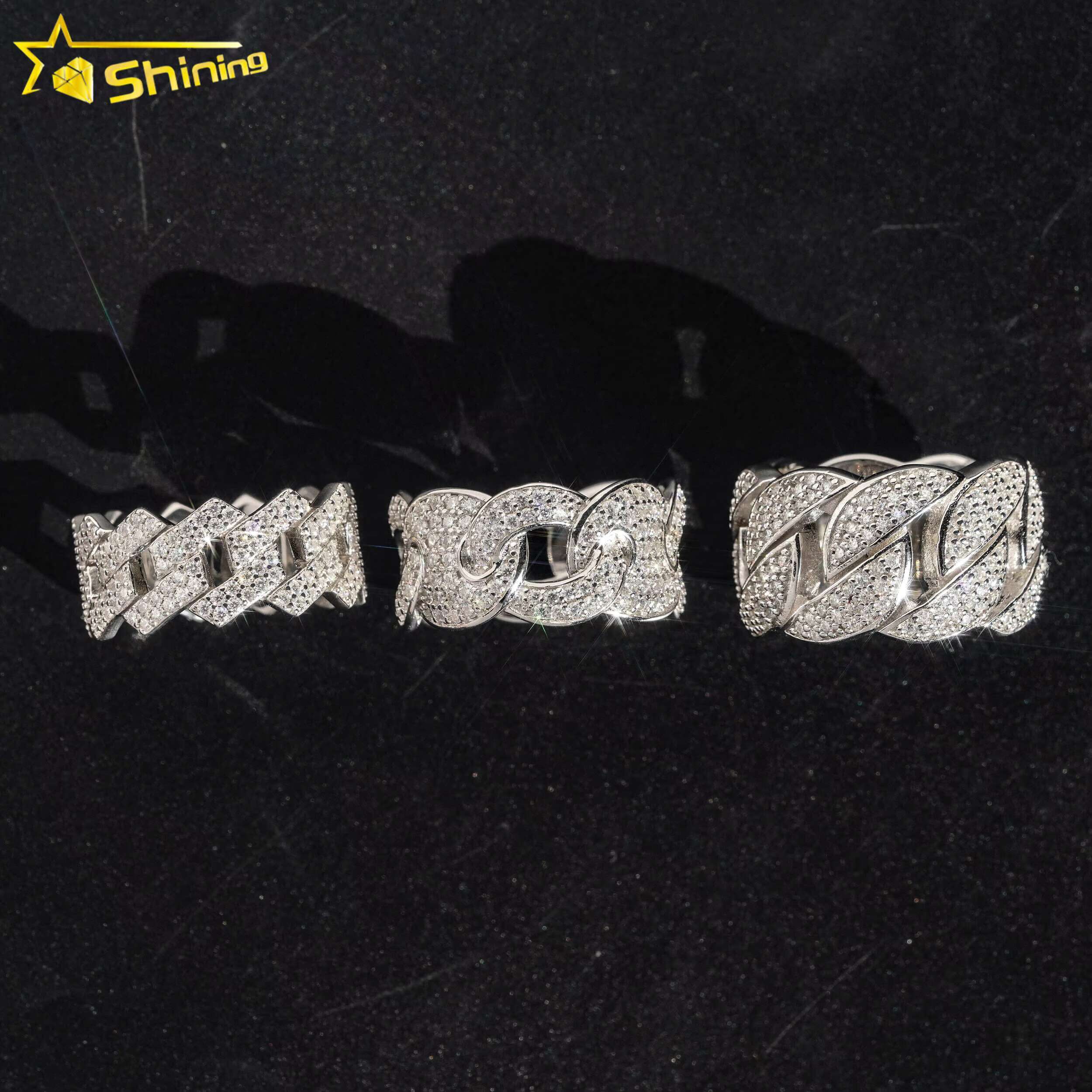 Design Sterling Sier Jewelry Vvs Moissanite Hip Hop Custom Iced Out Ring