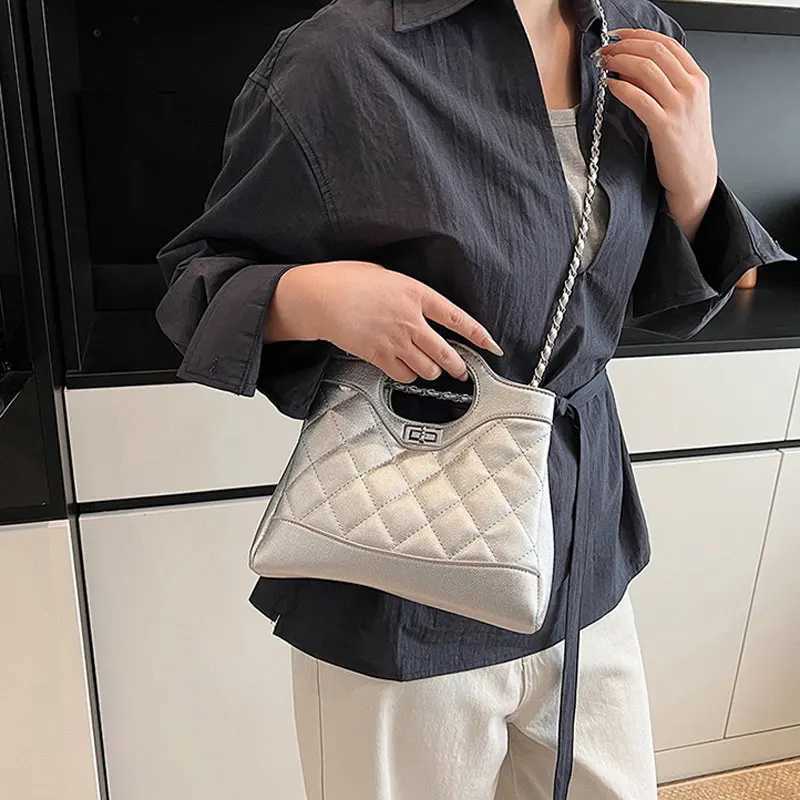 Diamond-Patterned Chain Bag New Ladies Fashion Commuter Tote Versatile Shoulder Crossbody BagW251118