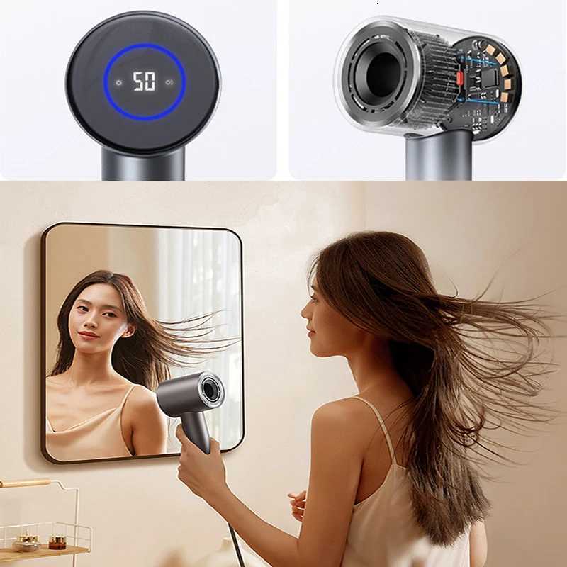110000RPM 1600W high-speed hair dryer - Brushless negative ion hair dryer with air collection nozzle - Suitable for home useT251118