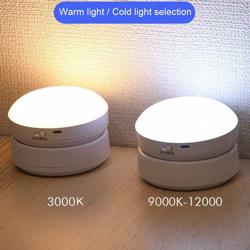 Led Night Light USB Charging Motion Sensor Round Energy-saving Led Lamps Bedroom Sound/Light Control For Corridor Home Bathroom M251118