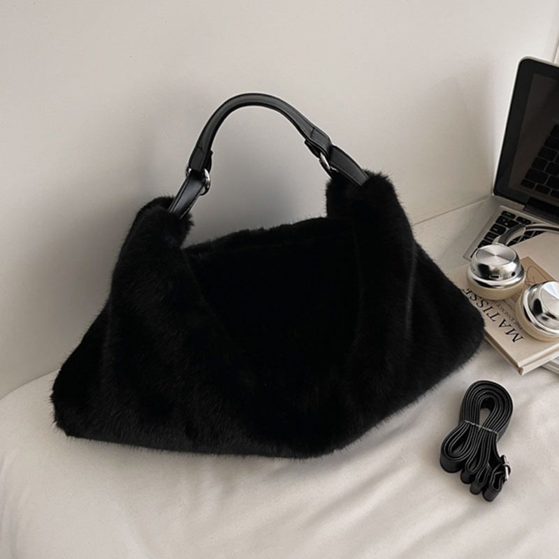 Fashion Plush Commuter Tote Bag for Women 2025 Autumn New Trendy Large Capacity Trendy Single Shoulder Crossbody Bag
