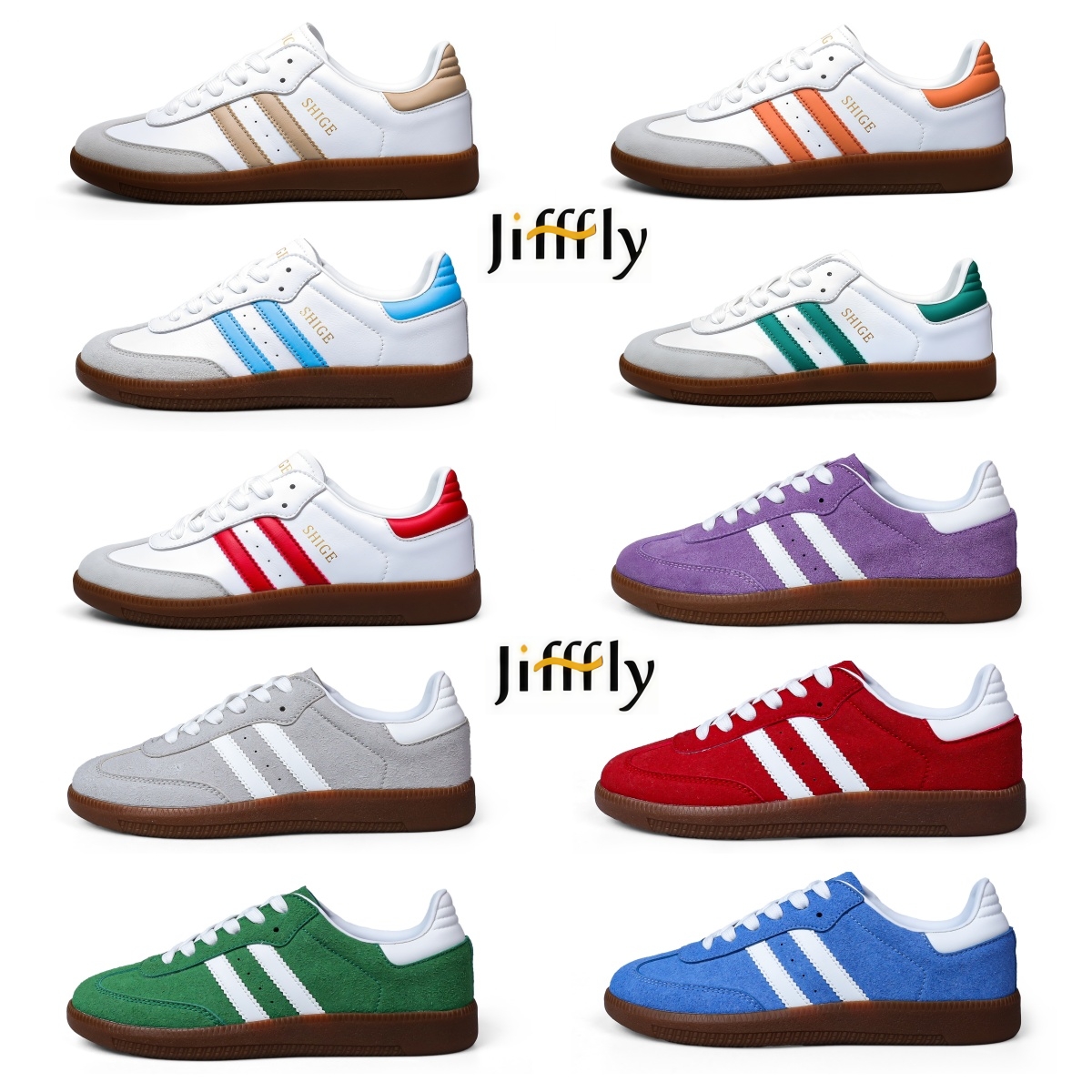 JIFFFLY shoes, classic casual men's and women's shoes, height increasing thick soled student sports shoes, multifunctional commuting skatebo