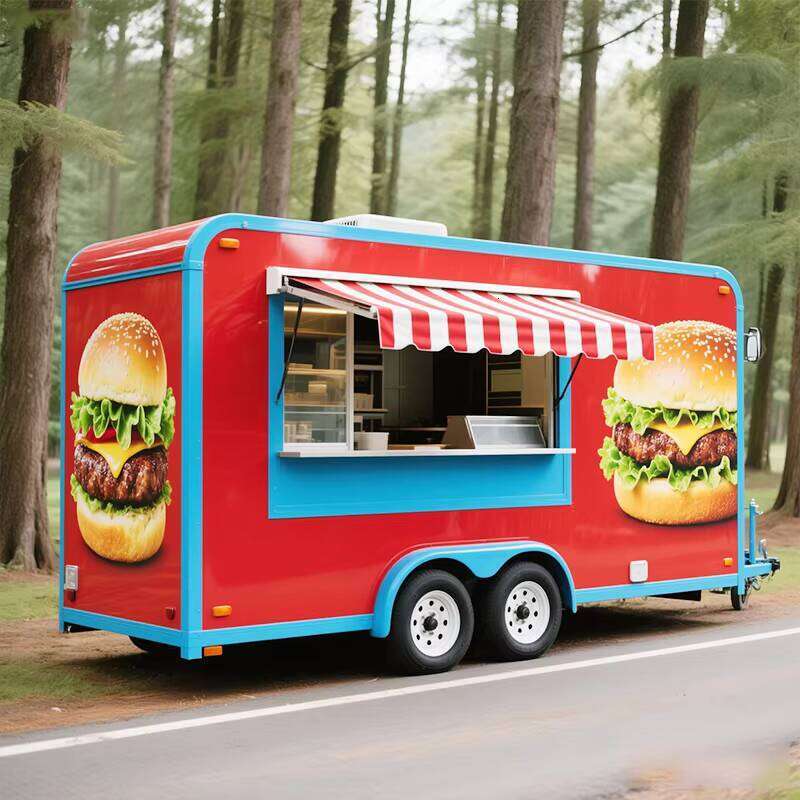 Custom 16 Ft Small Pizza Concession Fast Food Cart Van Trailer Mobile Food Truck with Full Kitchen Equipped for Sale