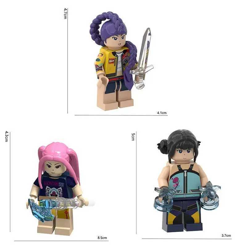 Anime Kpop Demon Hunters Rumi Zoey Mira Mini Figure Building Blocks Toy Desk Decoration Figures child Christmas Toy GiftG251118