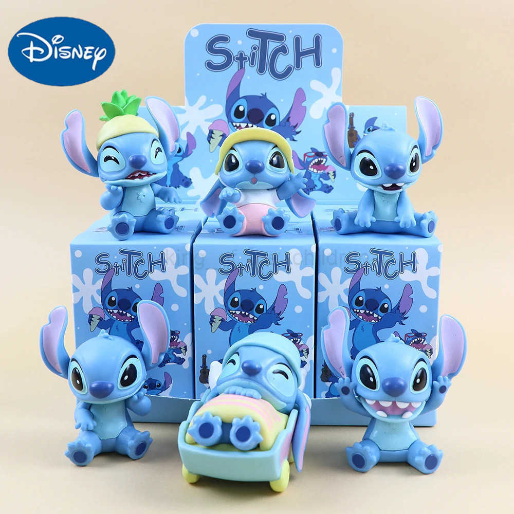Disney Stitch Figure Blind Box Kawaii Stich Anime Cartoon Car Cake Room Decoration Model Doll Action Figure Kids Toy Girl Birthday Gift W20250418