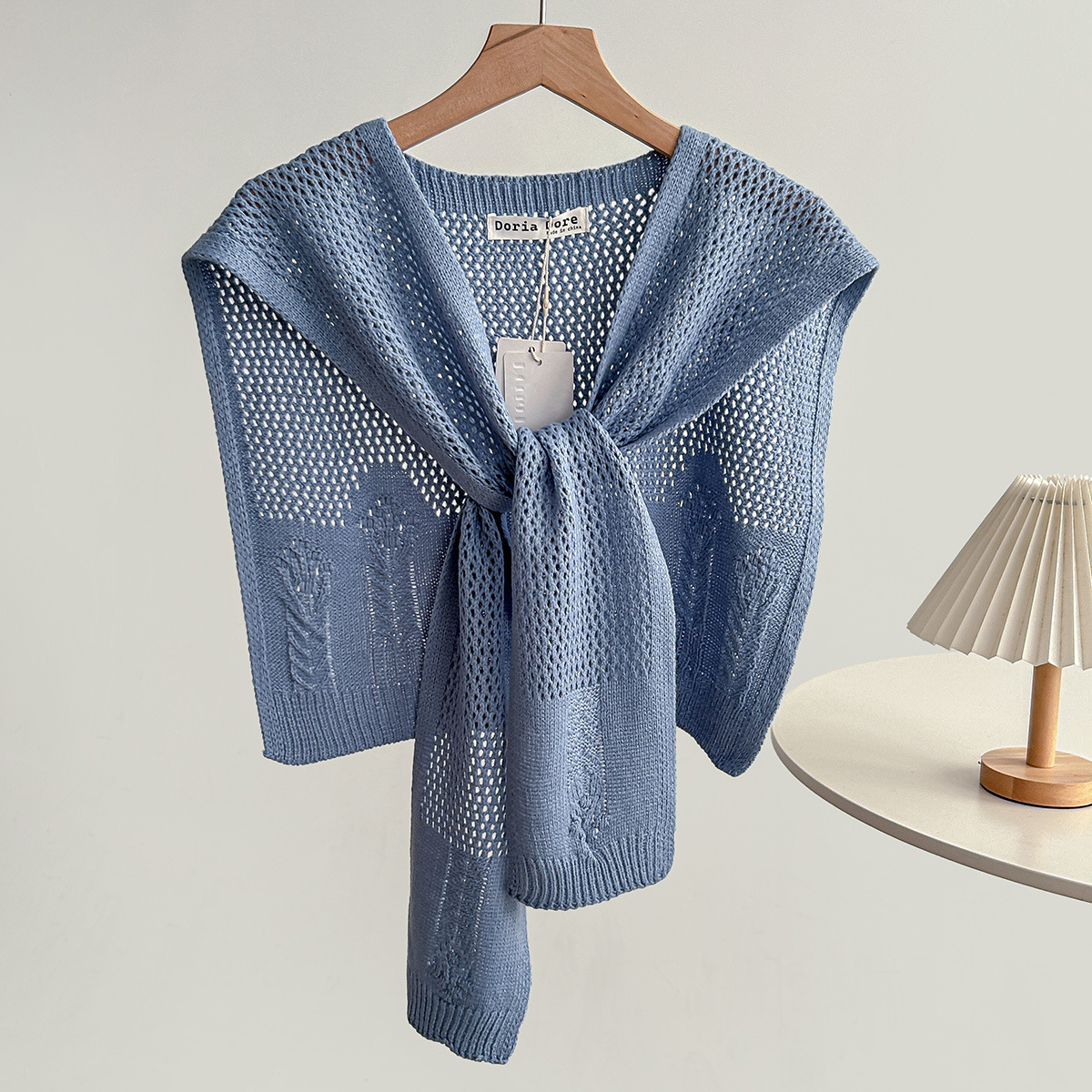 K415 New style solid color knitted small shawl for women with skirt, high-end spring and autumn thin neck protection shoulder fashionable