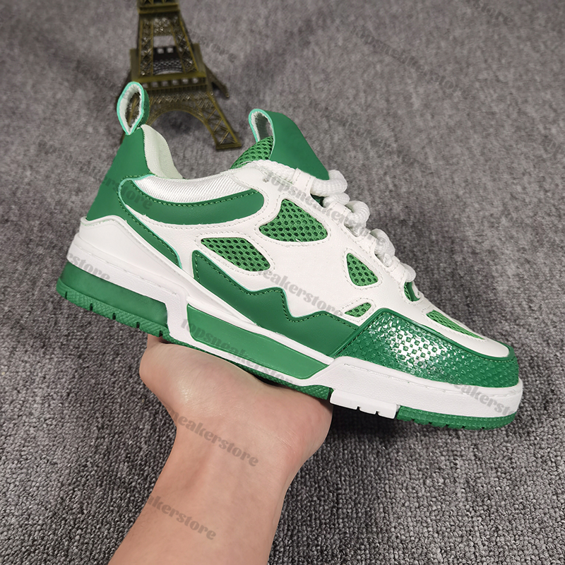 Luxurys mens casual shoes Men designer sneakers Skate Sneaker Marine White black Grey Green red pink low platform womens trainers navy purple snake sk