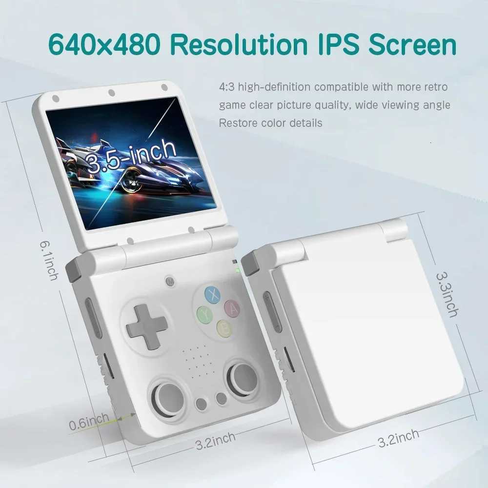 MIYOO FLIP V2 Handheld Game Players 35 I Screen Linux System Onion OS Video Game Consoles Free Case Gamer Gift Retro GamingW251118
