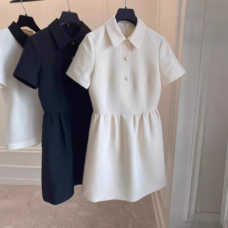 Three Standards Are Consistent High End Women's Wear 2025 Summer Short Sleeved Polo Little Fragrant Dress Hepburn Style