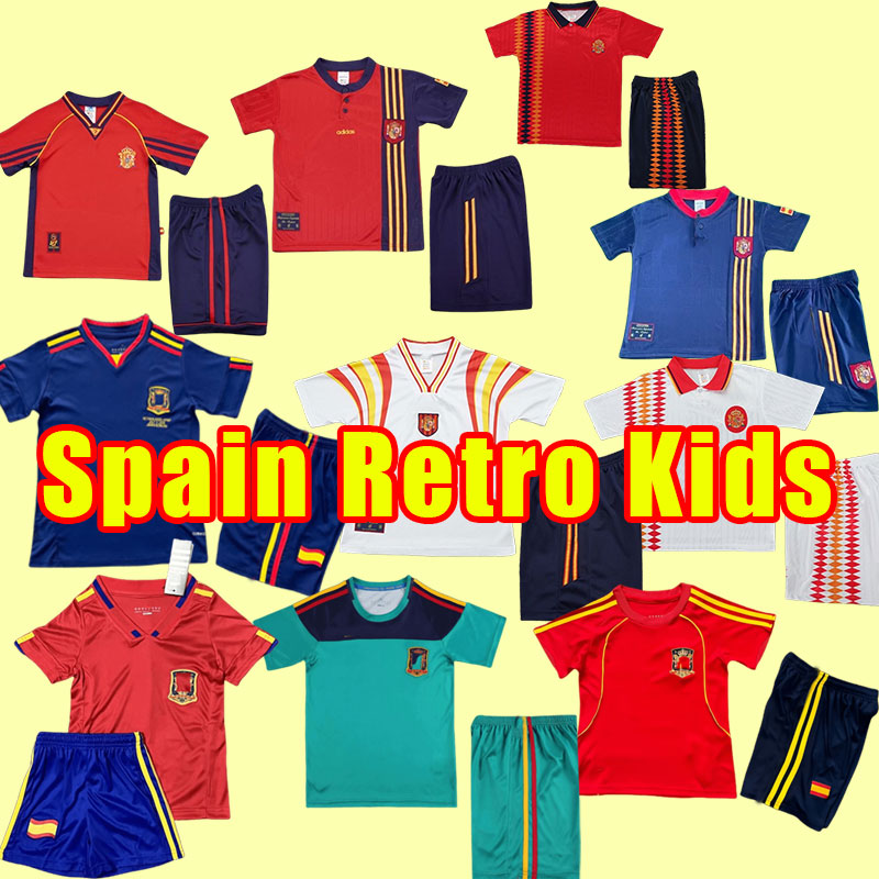 Camiseta de futbol spain Retro soccer jerseys Espana 1994 1996 2008 2010 2012 football shirt vintage DAVID VILLA HIERRO TORRES FABREGAS 94 96 08 10 12 kids kits