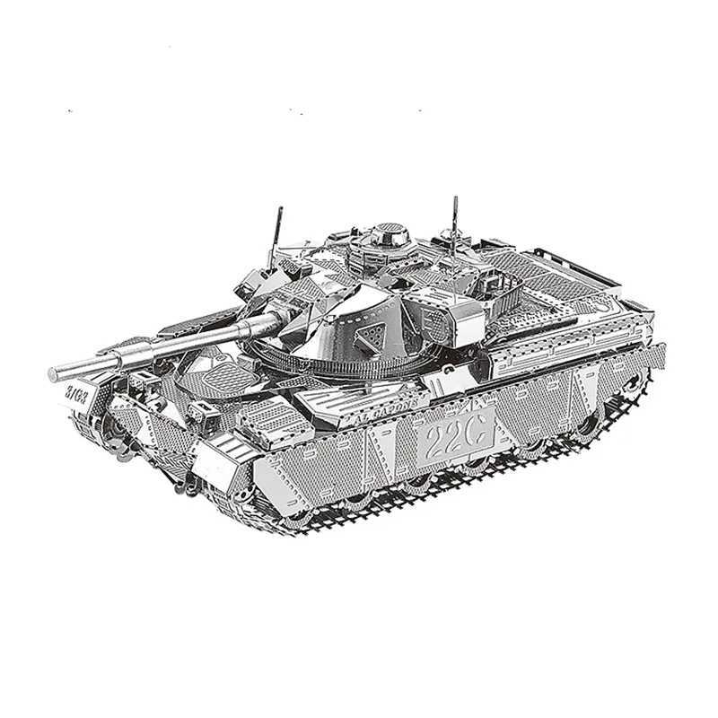IRONSTAR Sliver Stainless 3D Metal model kit JS-2 tank Chieftain MK50 Tank Assembly Model DIY Laser Cut Model Toys for Adult C251118