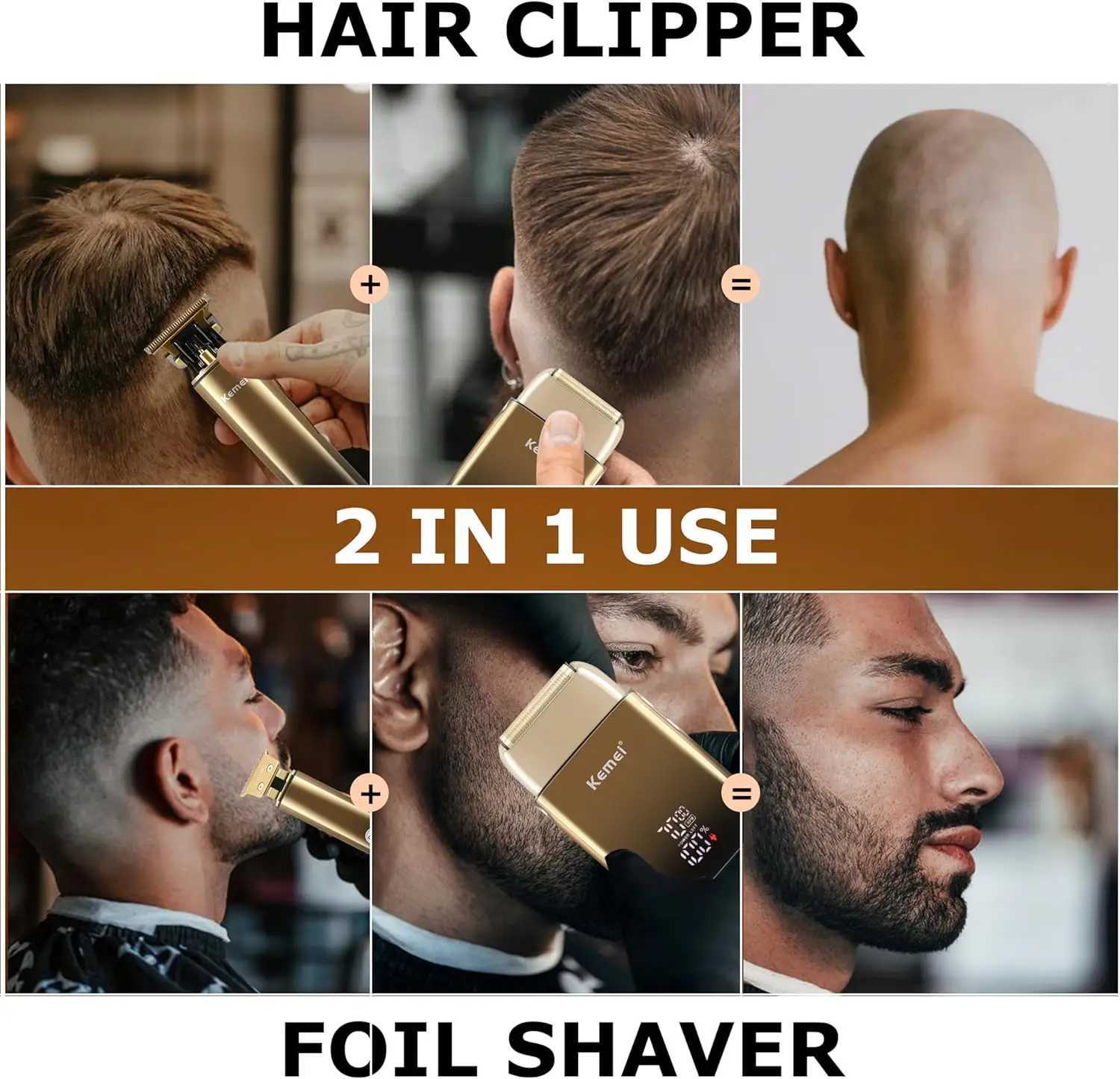 Afeitadora elctrica para hombres con cullas dobles flexibles recortadora de barba cortapelos y pelo juegos de cuidado recW250418