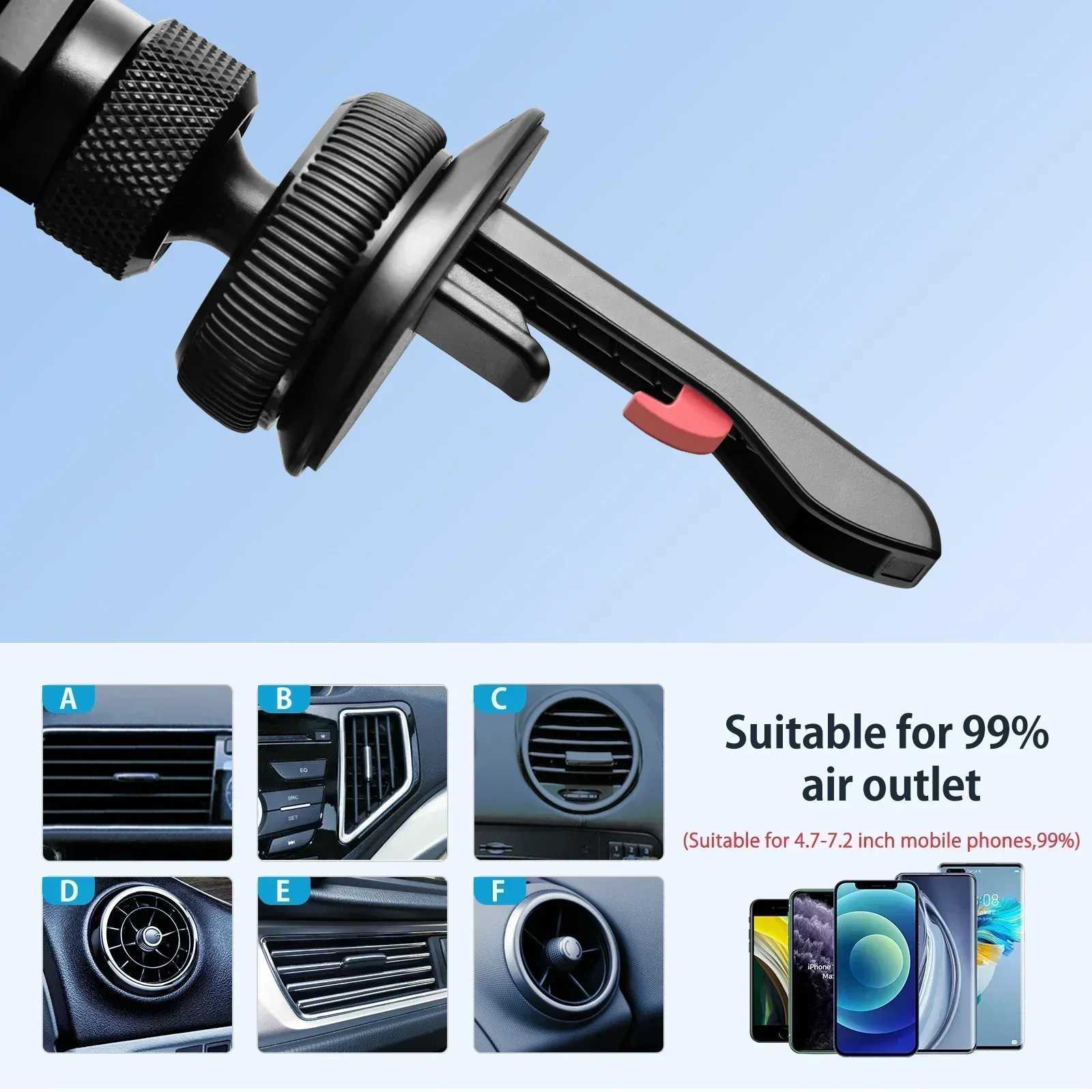 Oatsbasf Metal Car Air Vent Phone Holder Gravity Mount with 360 Rotation for iPhone 17 16 15 Pro Max 47-72 DevicesM251118 - view 5