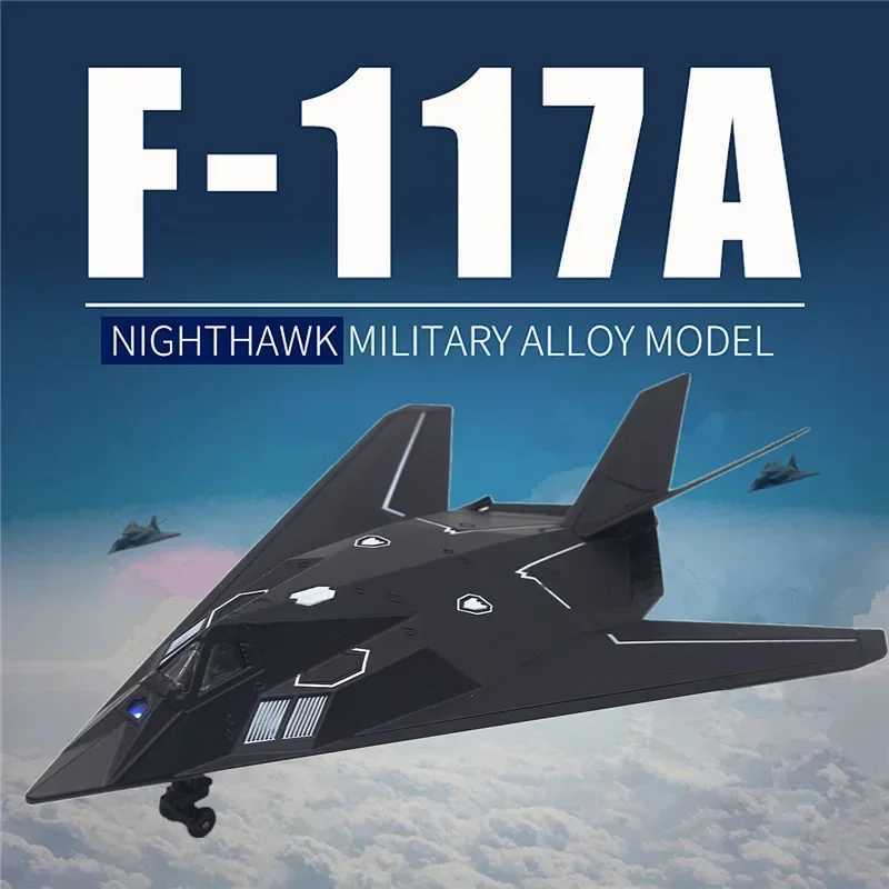 American Nighthawk F-117A stealth combat aircraft model simulation alloy Childrens toy gifts C251118