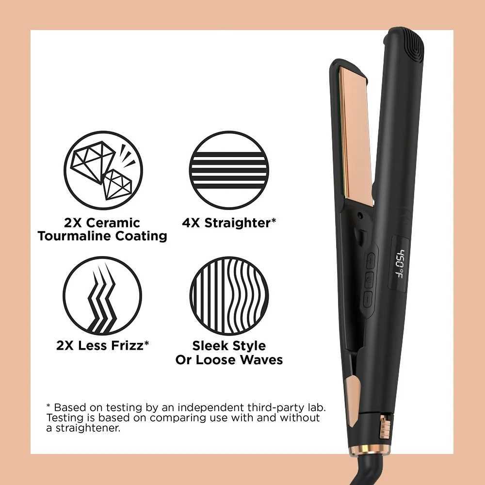 Original Ceramic Straight Flat Iron 1 Plate Black Professional Salon Model Straightener and Curler Planchas pelo W250418
