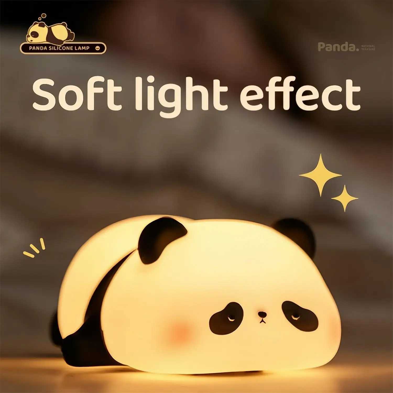 Cute Panda LED Night Lights Lion Silicone Sleeping Lamp USB Rechargeable Timing Bedside Baby Nightlights For Birthday Gift M251118