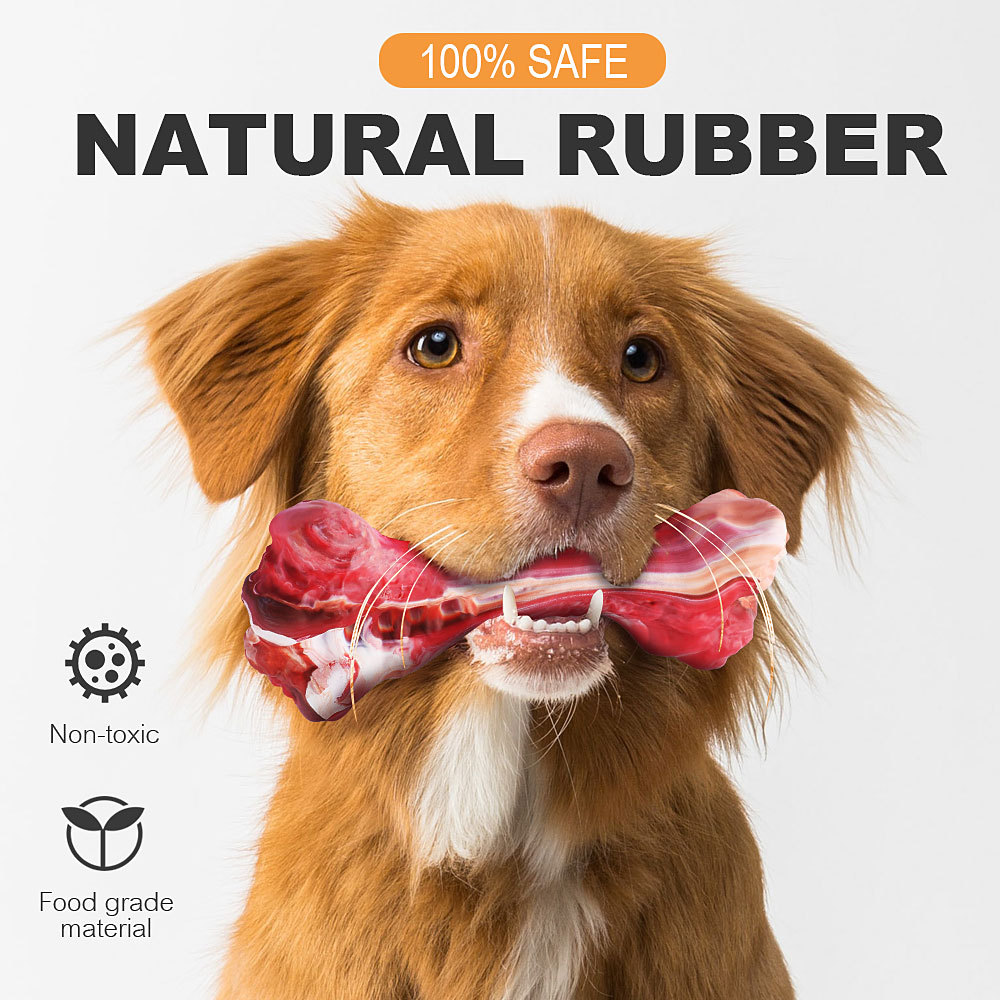 Update Pet Bone Toy Chewing Dog Bite Simulation Rubber Interactive Grinding Teeth