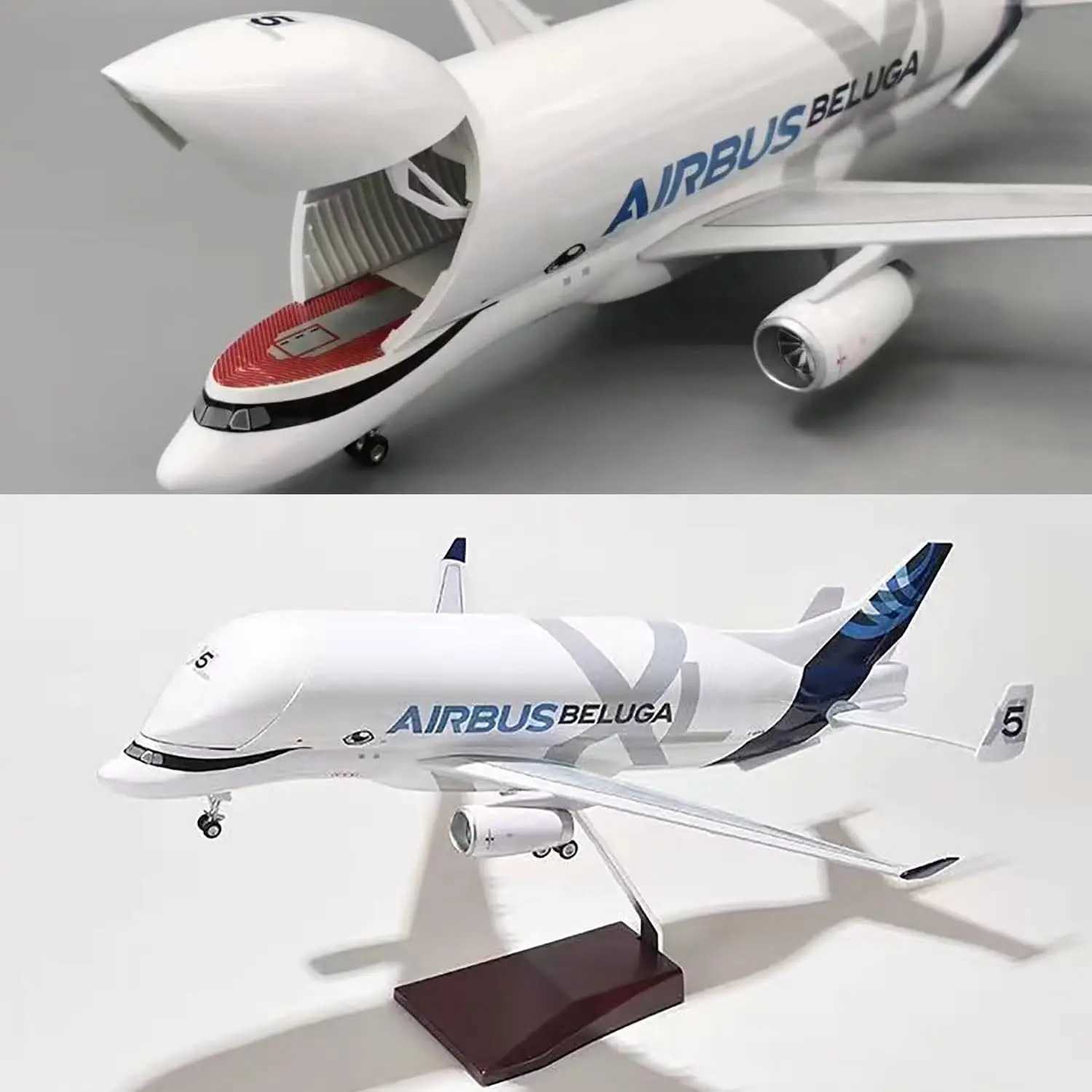 A330 Beluga Airways Airplane 42cm/20cm 1150 Scale Diecast Resin Aircraft Metal Model Jet Openable Cargo Bay With Base Display C251118