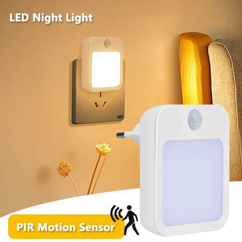 Motion Sensor Night Light LED Dimmable Bedside Lamp EU/US Plug Kids Nursery Corridor Lighting Wireless Touchless Night Lamp M251118